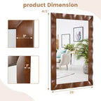 Specchio da parete rustico 42 x 28 da fattoria con cornice in legno massello di Hevea