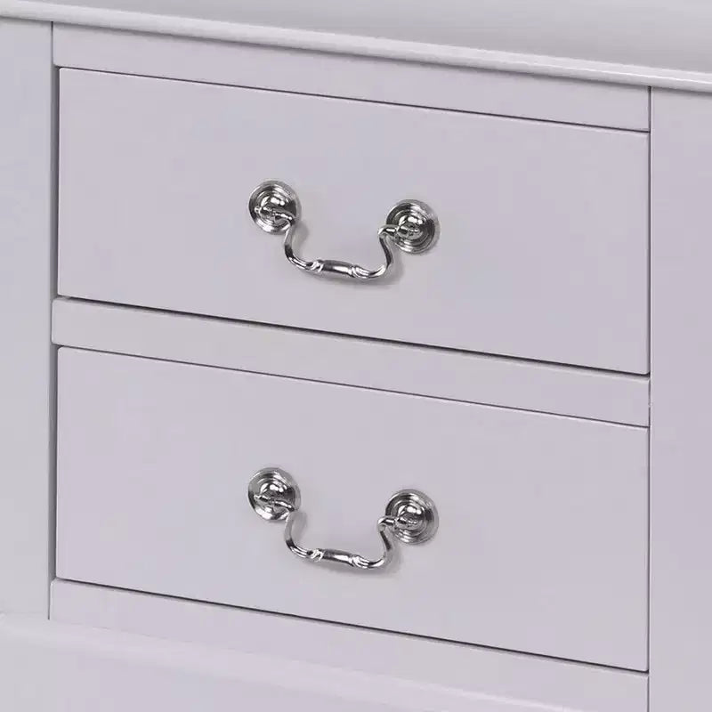 24 Inch Modern Classic Nightstand 2 Drawers Drop Handles Wood White