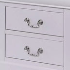 24 Inch Modern Classic Nightstand 2 Drawers Drop Handles Wood White