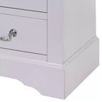 24 Inch Modern Classic Nightstand 2 Drawers Drop Handles Wood White