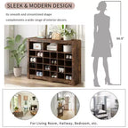 Elegante scarpiera a 24 scomparti Console Scarpiera moderna con base curva Versatile madia nera