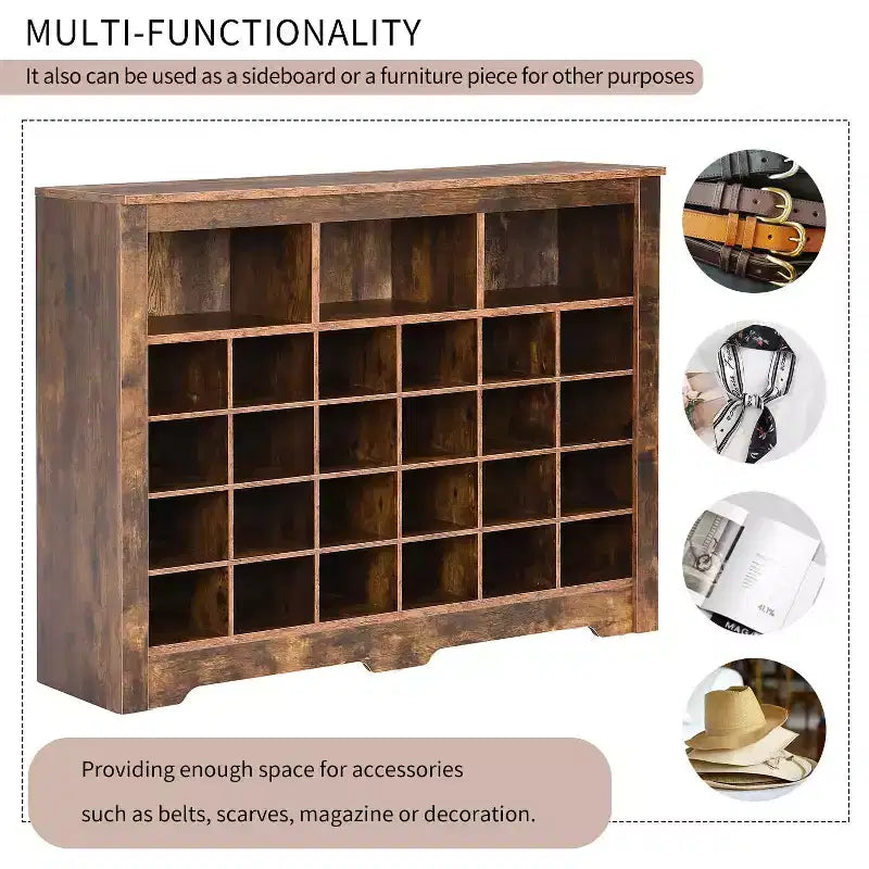 Elegante scarpiera a 24 scomparti Console Scarpiera moderna con base curva Versatile madia nera