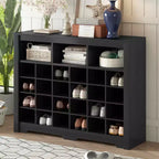 Elegante scarpiera a 24 scomparti Console Scarpiera moderna con base curva Versatile madia nera