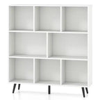 Libreria a 8 cubi a 3 ripiani, organizer moderno con 5 gambe in metallo