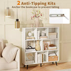 Libreria a 8 cubi a 3 ripiani, organizer moderno con 5 gambe in metallo