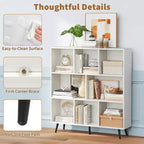 Libreria a 8 cubi a 3 ripiani, organizer moderno con 5 gambe in metallo
