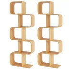 5-Tier S-Shaped Bookcase with 5 Open Cubes Geometric Corner Display Shelf (2-Piece)