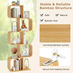 5-Tier S-Shaped Bookcase with 5 Open Cubes Geometric Corner Display Shelf (2-Piece)