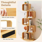 5-Tier S-Shaped Bookcase with 5 Open Cubes Geometric Corner Display Shelf (2-Piece)