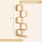 5-Tier S-Shaped Bookcase with 5 Open Cubes Geometric Corner Display Shelf (2-Piece)