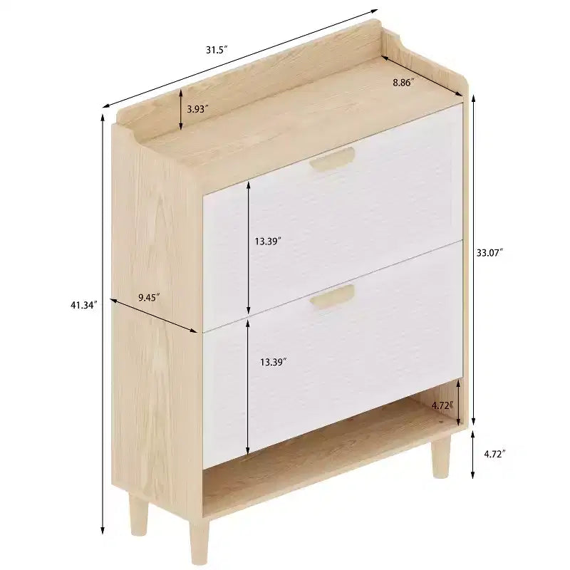 Scarpiera con 2 cassetti a ribalta, scarpiera sottile da 80 cm, scarpiera stretta nascosta autoportante per ingresso, soggiorno, corridoio