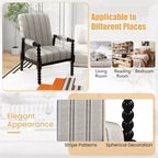 Accent Chair Upholstered Armchair with Rubber Wood Frame Ergonomic Backrest