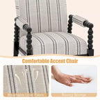 Accent Chair Upholstered Armchair with Rubber Wood Frame Ergonomic Backrest
