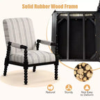 Accent Chair Upholstered Armchair with Rubber Wood Frame Ergonomic Backrest
