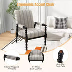 Accent Chair Upholstered Armchair with Rubber Wood Frame Ergonomic Backrest