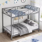 Letto a castello in metallo a due piazze, letti a castello industriali resistenti con sponde di sicurezza e design salvaspazio, letto in acciaio per scuola, camera da letto