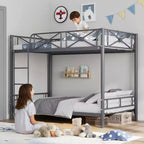 Letto a castello in metallo a due piazze, letti a castello industriali resistenti con sponde di sicurezza e design salvaspazio, letto in acciaio per scuola, camera da letto