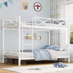 Letto a castello in metallo a due piazze, letti a castello industriali resistenti con sponde di sicurezza e design salvaspazio, letto in acciaio per scuola, camera da letto