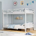 Letto a castello in metallo a due piazze, letti a castello industriali resistenti con sponde di sicurezza e design salvaspazio, letto in acciaio per scuola, camera da letto