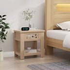 Tavolino comodino da salotto, con cassetto, per soggiorno o camera da letto, stile rustico