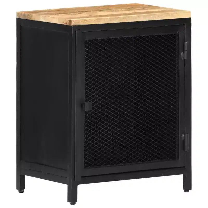Comodino 40x30x53 cm in legno massello di mango grezzo