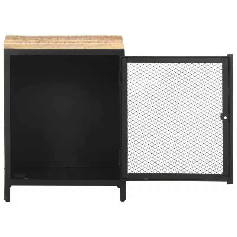 Comodino 40x30x53 cm in legno massello di mango grezzo