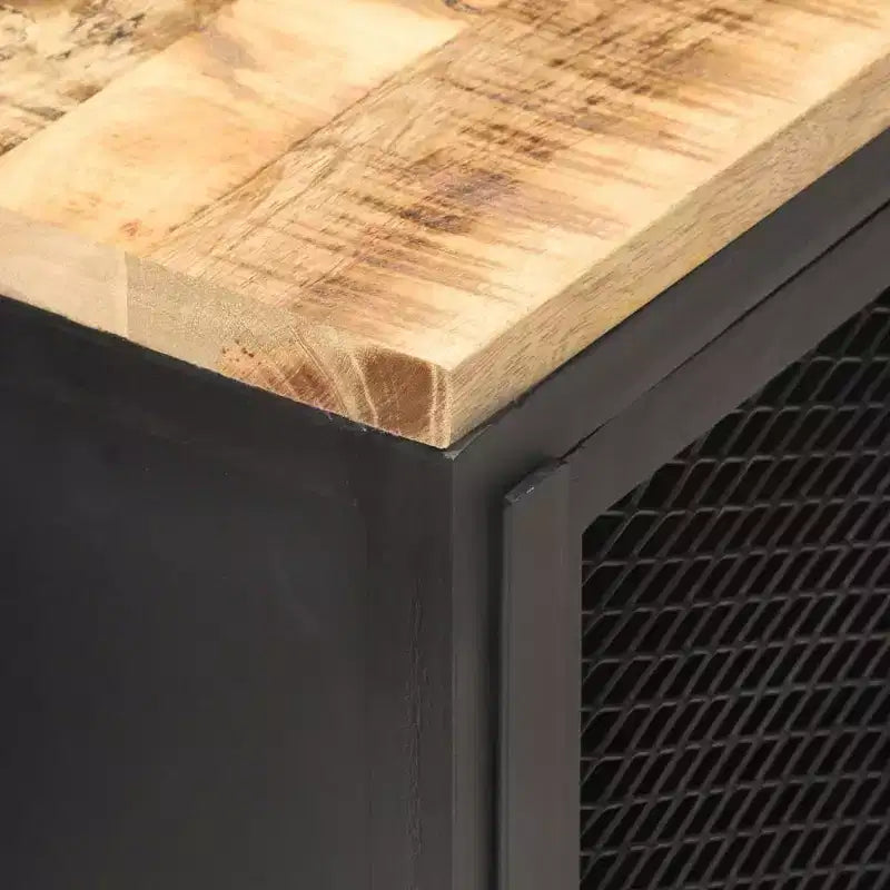 Comodino 40x30x53 cm in legno massello di mango grezzo