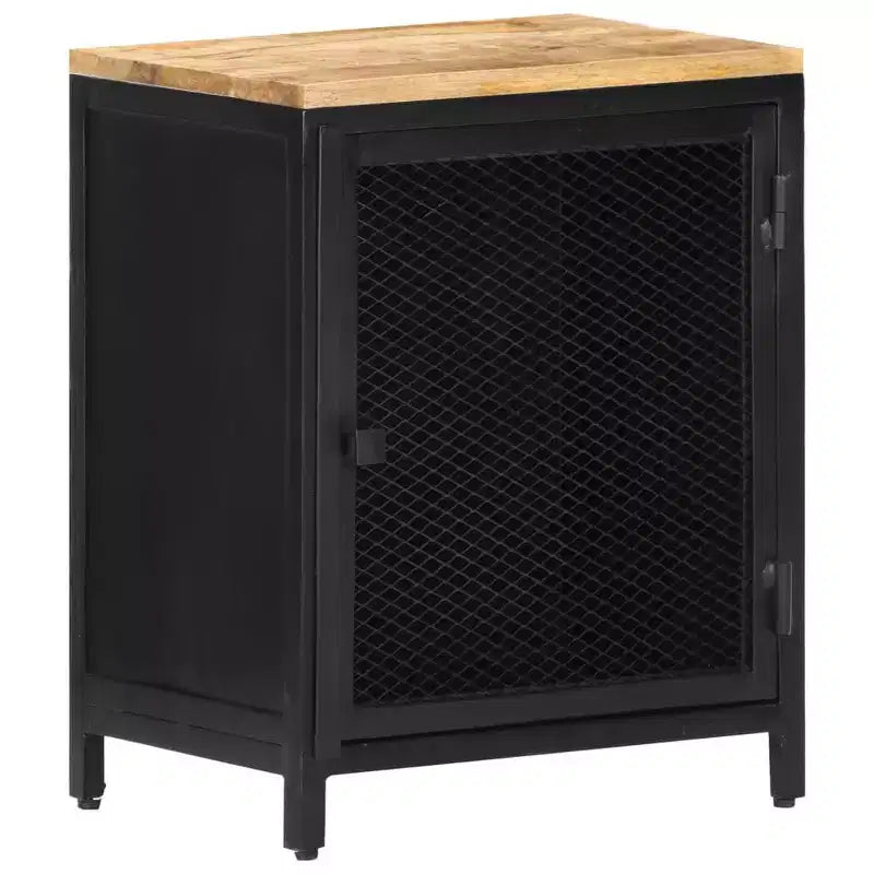 Comodino 40x30x53 cm in legno massello di mango grezzo