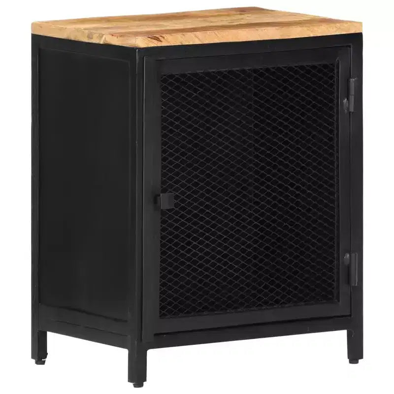 Comodino 40x30x53 cm in legno massello di mango grezzo