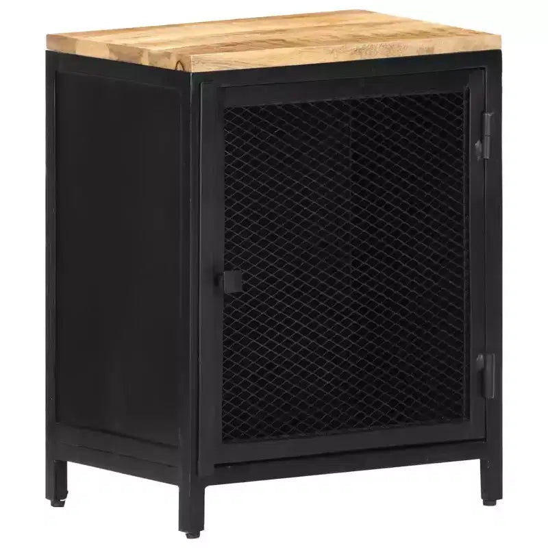 Comodino 40x30x53 cm in legno massello di mango grezzo