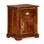 Comodino da notte Tavolino da letto in legno massello di acacia (2 pezzi)