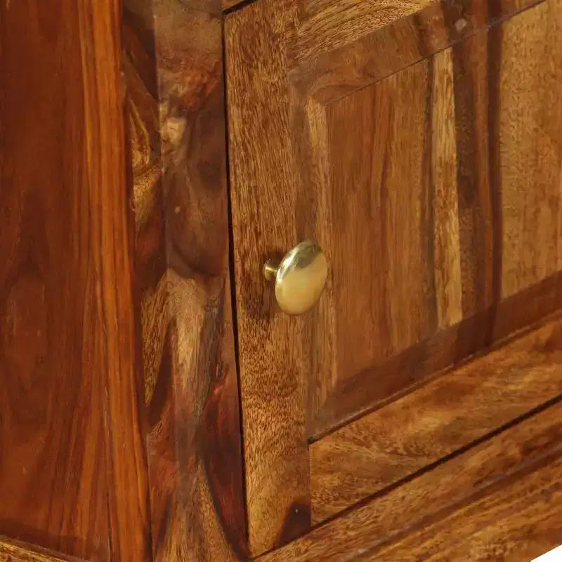Comodino da notte Tavolino da letto in legno massello di acacia (2 pezzi)