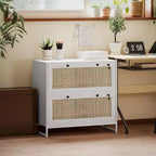 Schedario con Serratura, Mobile Classificatore Boho a 2 Cassetti con Barra Appendice Regolabile per Formati Letter, A4 e Legali