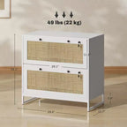 Schedario con Serratura, Mobile Classificatore Boho a 2 Cassetti con Barra Appendice Regolabile per Formati Letter, A4 e Legali