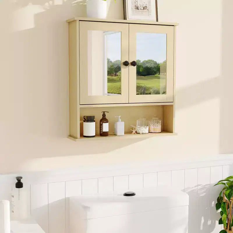 Mobiletto da bagno a parete, mobiletto a 2 ripiani sopra il WC, mobiletto in legno impermeabile per bagno, cucina, soggiorno