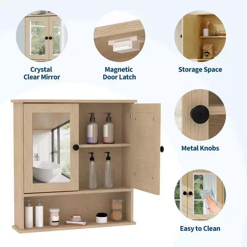 Mobiletto da bagno a parete, mobiletto a 2 ripiani sopra il WC, mobiletto in legno impermeabile per bagno, cucina, soggiorno