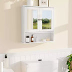 Mobiletto da bagno a parete, mobiletto a 2 ripiani sopra il WC, mobiletto in legno impermeabile per bagno, cucina, soggiorno