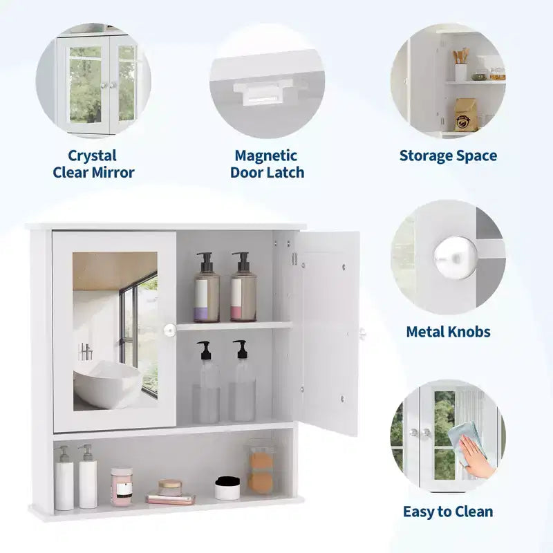 Mobiletto da bagno a parete, mobiletto a 2 ripiani sopra il WC, mobiletto in legno impermeabile per bagno, cucina, soggiorno