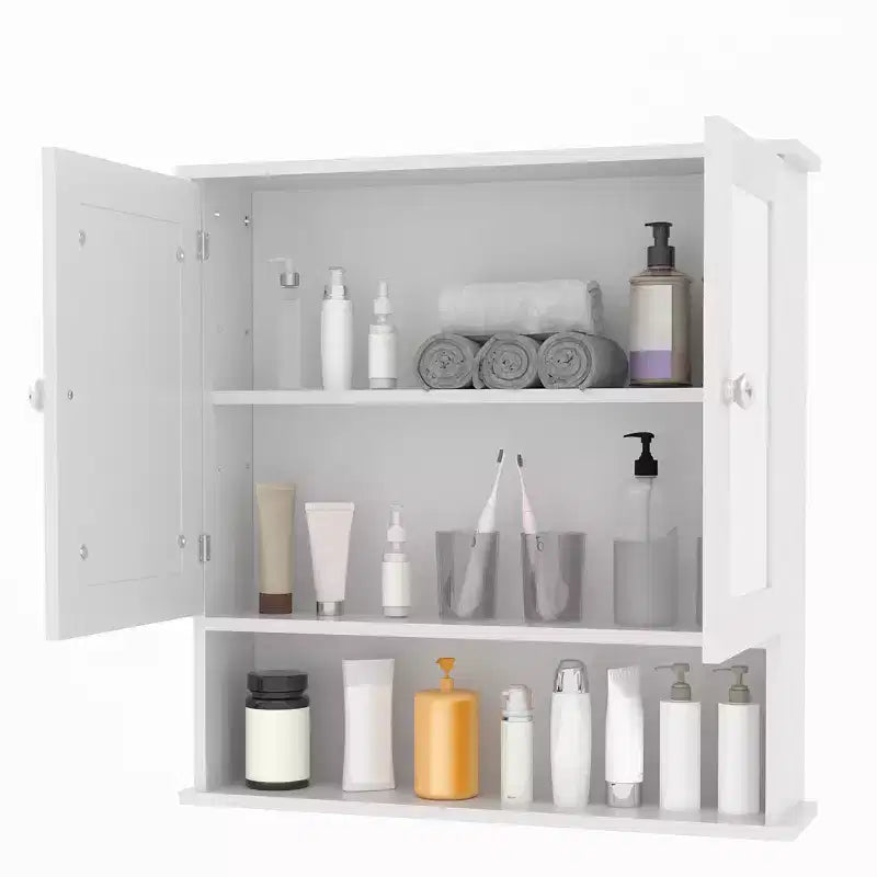 Mobiletto da bagno a parete, mobiletto a 2 ripiani sopra il WC, mobiletto in legno impermeabile per bagno, cucina, soggiorno