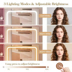 Toeletta con specchio e luci, stazione di ricarica, set da trucco con sedia portaoggetti, cassetti e ripiani, per camera da letto