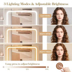 Toeletta con specchio e luci, stazione di ricarica, set da trucco con sedia portaoggetti, cassetti e ripiani, per camera da letto