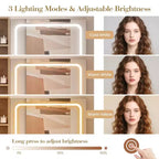 Toeletta con specchio e luci, stazione di ricarica, set da trucco con sedia portaoggetti, cassetti e ripiani, per camera da letto