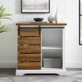 GDFStudio Emery Modern Farmhouse Accent Cabinet with Sliding Slat Door