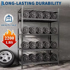 Scaffale portaoggetti in metallo, unità di stoccaggio regolabile a 5 ripiani, scaffali da garage resistenti, capacità 900 kg, per garage, magazzino, 91x40x183 cm, confezione da 2
