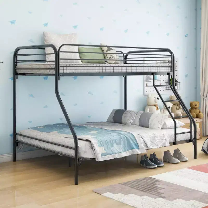 Struttura letto a castello in metallo Hyacinth Modern Heavy Duty a due piazze e mezza con ringhiera superiore rinforzata