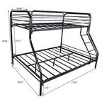 Struttura letto a castello in metallo Hyacinth Modern Heavy Duty a due piazze e mezza con ringhiera superiore rinforzata