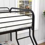 Struttura letto a castello in metallo Hyacinth Modern Heavy Duty a due piazze e mezza con ringhiera superiore rinforzata