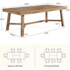 70.9-Inch Farmhouse Dining Table