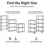 3 - Shelf Adjustable Heavy Duty Steel Wire Rack Storage Shelving Organizer Kitchen Garage Black 23.2 Inch Lx 13.4 Inch Wx 30 Inch H