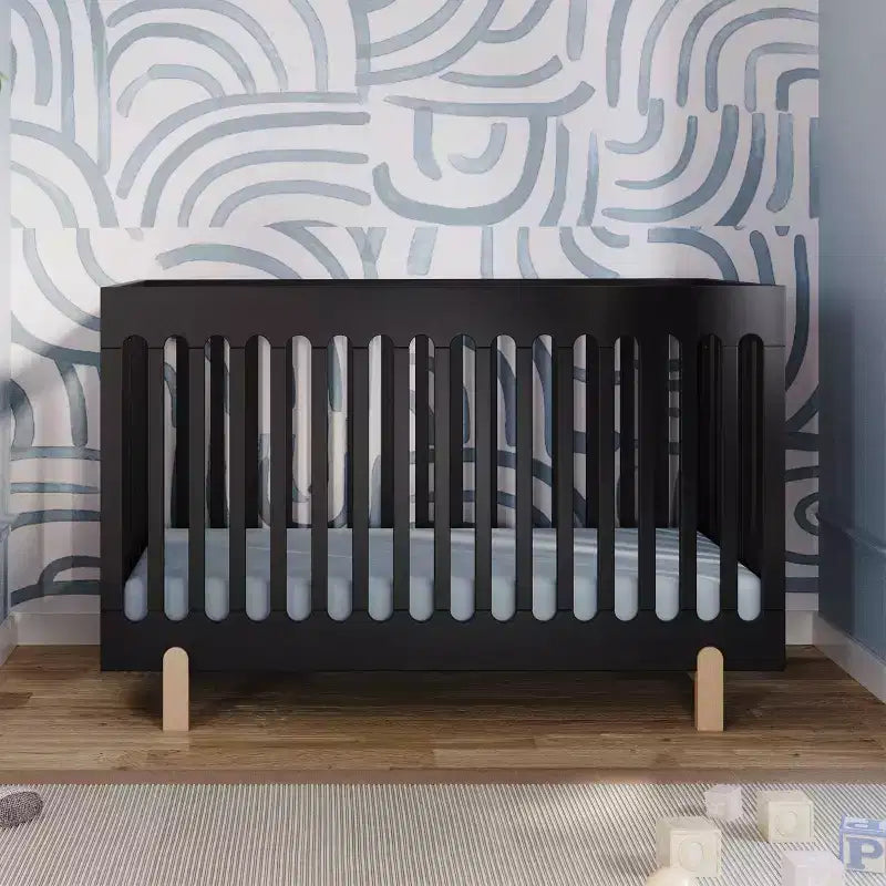 Child Craft Park Heights 4-in-1 Convertible Crib, Converts to Toddler, Day Bed & Full Size Bed, 2 Mattress Positions, Baby Safe Finish (Caviar Black)